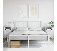 vidaXL Bedside Cabinets 2 pcs White 36x39x68 cm Steel