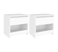 Vidaxl Bedside Cabinets 2 Pcs White 40X30X39 Cm Engineered Wood, White