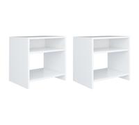 Vidaxl Bedside Cabinets 2 Pcs White 40X30X40 Cm Engineered Wood, White
