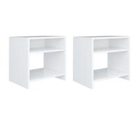 Vidaxl Bedside Cabinets 2 Pcs White 40X30X40 Cm Engineered Wood, White