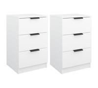 Vidaxl Bedside Cabinets 2 Pcs White 40X36X65 Cm, White