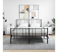 Bedside Cabinet White 40x40x50 cm Engineered Wood Iron Feet 2 pcs Modern Storage