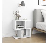 vidaXL 2x Bedside Cabinets White Chipboard Telephone Stand Nightstand Set