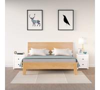 Vidaxl Bedside Cabinets 2 Pcs White 50X35X61.5 Cm Solid Wood Pine