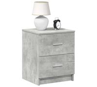 Bedside Cabinet 2pc Engineered Wood Concrete Grey 40x36x50 cm Nightstand 2Drawer