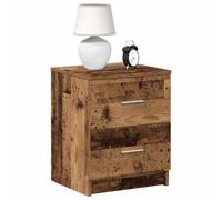 Bedside Cabinet 2-Drawer Engineered Wood Old Wood 40x36x50 cm Rustic Nightstand.