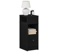 vidaXL Bedside Cabinets 2 pcs with Drawer Black 25x31x66 cm