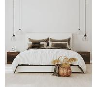 vidaXL Bedside Cabinets with Drawer - Modern Nightstands in Smoked Oak Finish, Engineered Wood, Ample Storage, Smooth Surface, Ideal for Bedroom, Brown