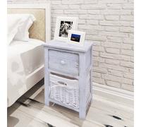 vidaXL Bedside Cabinets 2 pcs Wood White