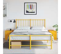 vidaXL Bedside Cabinets 2 pcs Yellow 34.5x39x44 cm Steel