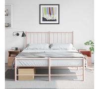 Bedside Cabinet 2pcs Pink Cold-Rolled Steel Compact Storage 34.5x39x44 cm