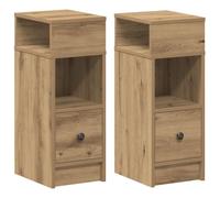 vidaXL Bedside Cabinets - Artisan Oak Nightstand with Drawer - Engineered Wood Freestanding Bedroom Side Table