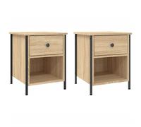 vidaXL Bedside Cabinets Nightstand Bed Table 2 pcs Sonoma Oak Engineered Wood