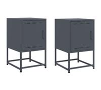 vidaXL Bedside Cabinets 2 pcs Anthracite 36x39x60.5 cm Steel