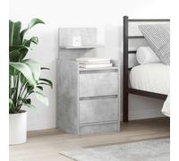 Bedside Cabinets with 2 Drawers 2 pcs Concrete Grey 38x34x80 cm