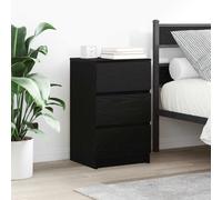 vidaXL Bedside Cabinets with 3 Drawers 2 pcs Black 39x35x65 cm