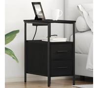 vidaXL Bedside Cabinets with Drawer 2 pcs Black oak 30 x 48 x 61 cm