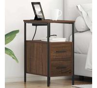 vidaXL Bedside Cabinets with Drawer 2 pcs Brown oak 30 x 48 x 61 cm