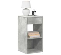 Bedside Cabinet 2pcs Engineered Wood Concrete Grey 35x34x66.5cm 1-Drawer Storage
