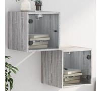 2x Bedside Cabinets with Glass Doors Nightstand Bed Side Table End Table vidaXL