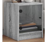 Bedside Cabinet Grey Sonoma 35x37x42 cm Engineered Wood & Glass, 2 pcs Small Set