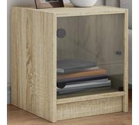 Bedside Cabinets with Glass Doors Nightstand Bed Side Table End Table vidaXL
