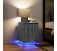 vidaXL Bedside Cabinets with LED Lights 2 pcs Grey Sonoma 38x34x50 cm, bedside table, nightstand, bed table, bed side table, bed cabinet