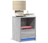 vidaXL Bedside Cabinets with LED Lights 2 pcs Grey Sonoma Engineered Wood