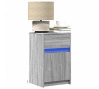 Vidaxl Bedside Cabinets With Led Lights 2 Pcs Grey Sonoma Engineered Wood