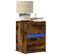 Bedside Cabinets with LED Lights Bed Table Bed Cabinet Engineered Wood vidaXL