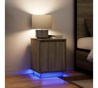 vidaXL Bedside Cabinets with LED Lights 2 pcs Sonoma Oak 38x34x50 cm