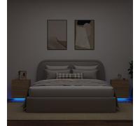 vidaXL Bedside Cabinets with LED Lights 2 pcs Sonoma Oak Engineered Wood