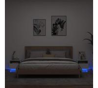 vidaXL Bedside Cabinets with LED Lights 2 pcs White 40x39x37 cm
