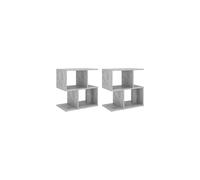 vidaXL Bedside Cabinets with Open Compartments, 2 pcs, Concrete Grey, Engineered Wood, 50x30x51.5 cm - Scandinavian Styled Nightstand for Bedroom