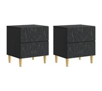 vidaXL Bedside Table 2 pcs Black 43 x 34.5 x 48 cm Engineered Wood
