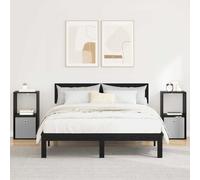 VidaXL Bedside Table 2 Pcs Black Oak 35 X 32 X 68.5 Cm Engineered Wood