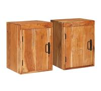 Bedside Table Brown Nightstand Bedroom Furniture Rustic Wooden Metal vidaXL