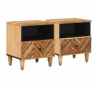 vidaXL Bedside Table 2 pcs Brown 50 x 33 x 60 cm Solid Mango Wood