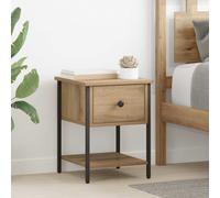 vidaXL Bedside Table Artisan Oak 34 x 35.5 x 45 cm Engineered Wood, Modern Bedroom, Rectangular Nightstand, Stylish Table With Ample Storage, Practical Organizer, Space Saving Furniture