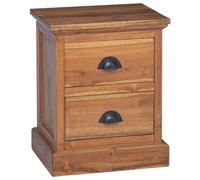 vidaXL Bedside Table Beige 40 x 30 x 50 cm Solid Teak Wood, Rectangular Teak Woo