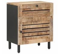 vidaXL Bedside Table Beige 50 x 33 x 60 cm Solid Mango Wood, Elegant Side Table,