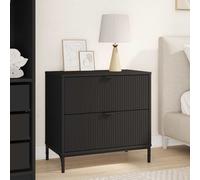 vidaXL Bedside Table Black 63.5 x 36 x 61 cm Engineered wood