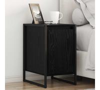 vidaXL Bedside Table Black Oak 39.5 x 30 x 50 cm Engineered Wood