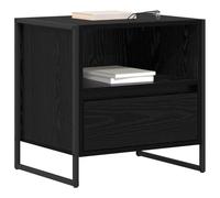 vidaXL Bedside Table Black Oak 50 x 39.5 x 50 cm Engineered Wood