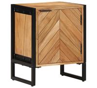 vidaXL Bedside Table Brown 40 x 30 x 50 cm Solid Acacia Wood and Metal, Acacia W