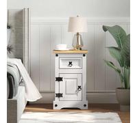 vidaXL Bedside Table Corona White 35 x 32.5 x 58 cm Solid Pine Wood