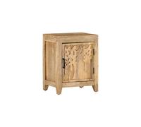 vidaXL Bedside Table crafted from Solid Mango Wood - Brown Boho Style Nightstand with Iron Details - Versatile Side Cabinet for Bedroom or Living Room