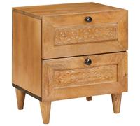 vidaXL Bedside Table Light brown 40 x 33 x 46 cm Solid mango wood