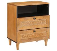 vidaXL Bedside Table Light brown 50 x 33 x 60 cm Solid mango wood
