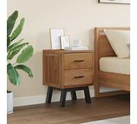 vidaXL Bedside Table Natural 40 x 35 x 55 cm Solid Teak Wood